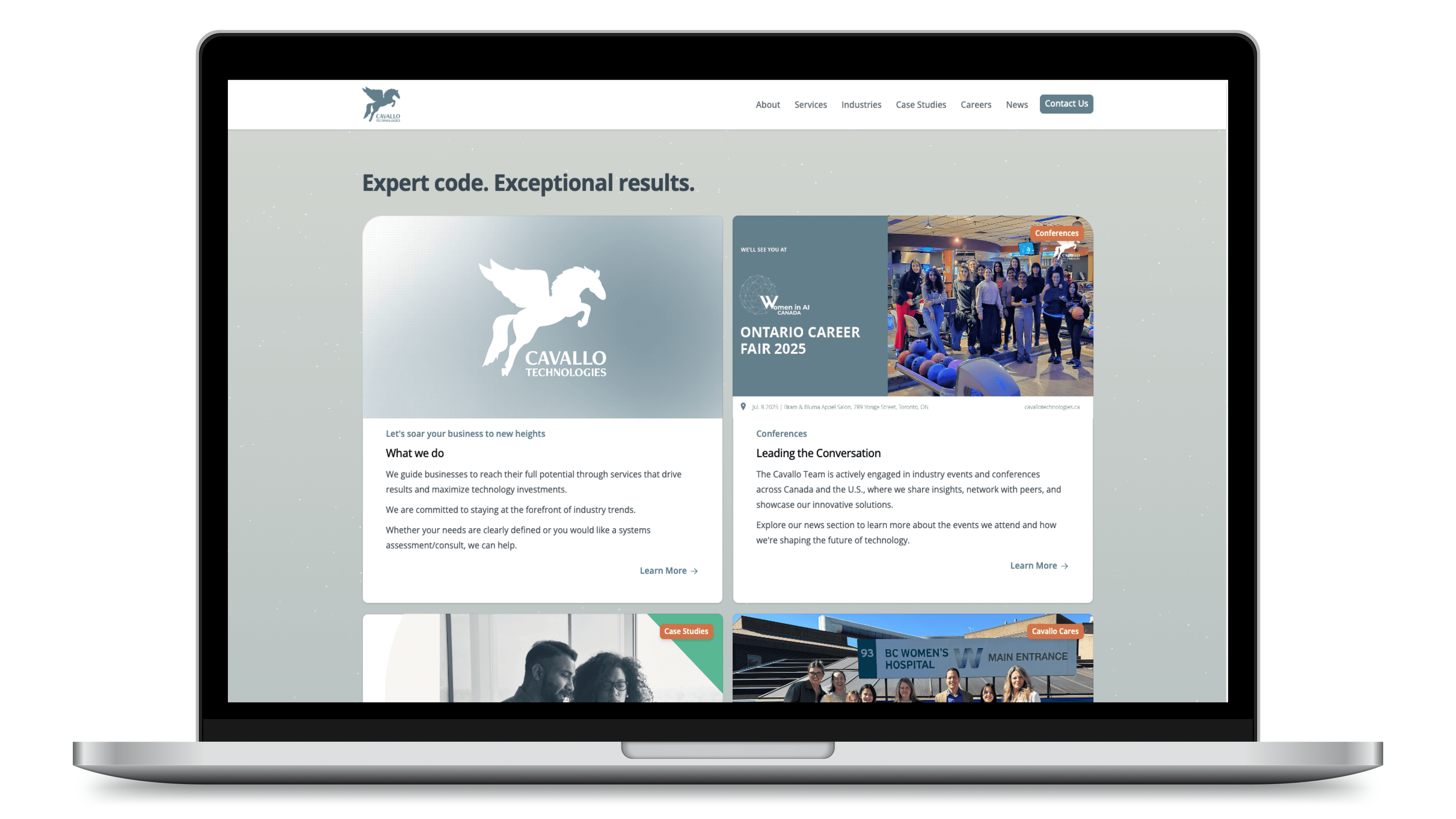 Full screenshot of Cavallo Technologies website